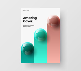 Isolated 3D balls annual report illustration. Simple company cover design vector template.