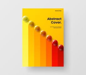 Trendy presentation A4 design vector layout. Amazing 3D balls booklet concept.