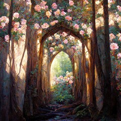 Archway of Pink Roses