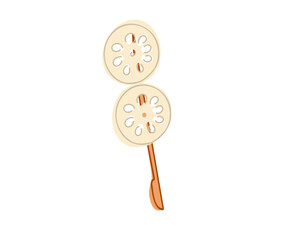 Yakitori skewers with lotus root