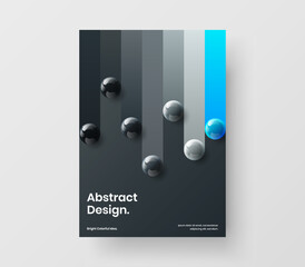 Simple company identity design vector concept. Fresh 3D spheres brochure template.