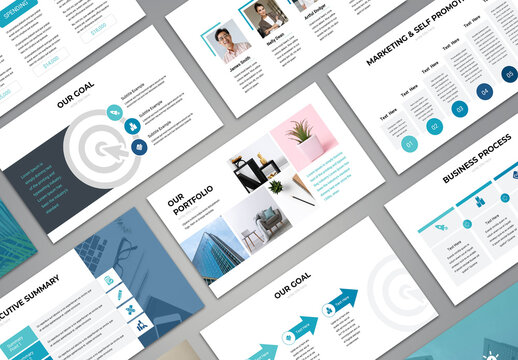 Business Presentation Layouts with Editable Elements