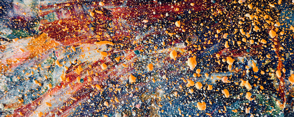 Color texture. Hand drawn oil painting on canvas. Abstract art background. Modern, contemporary art. Colorful canvas. Wall decor background	
