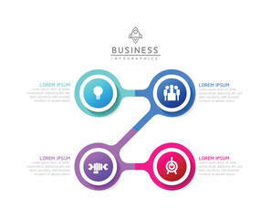 Fototapeta na wymiar Circular Connection Steps business Infographic Template with 4 Element
