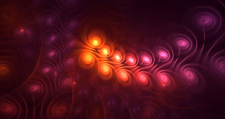 3D rendering abstract colorful fractal light background