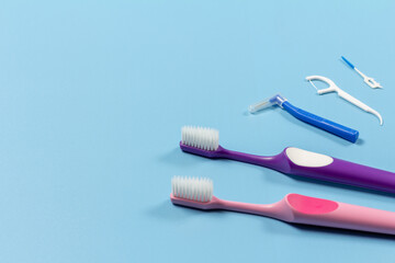 Toothbrushes, flossing toothpick and interdental toothpick brushes