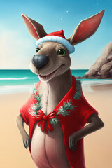 Christmas in Australia, the festive season at the beach.  Generative AI