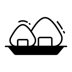 An icon of onigiri in modern and trendy style