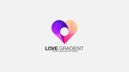 Love gradient logo illustration design vector icon