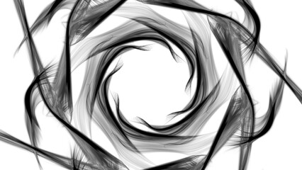 Fototapeta premium Black and white glowing blurred light stripes in motion. Futuristic abstract wave, flare, glowing road light strips speed on isolated background.