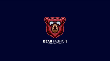 Mascot Bear fashion vector logo design illustration 