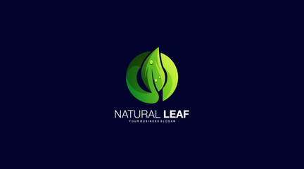 Natural leaf vector illustration logo design icon
