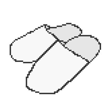 Clip art of pixel art white slipper