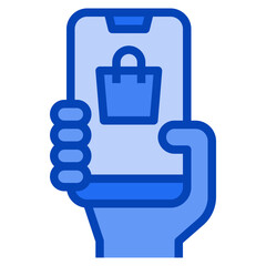 Obraz premium shopping blue icon