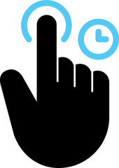 Fingers touch and hold, icon.