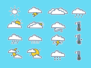 Obraz premium hand drawing weather filled outline icon doodle style