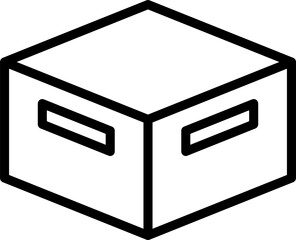 Carton box thin line icon.