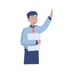 Illustration graphic of business character. Perfect for banner, social media, etc.	