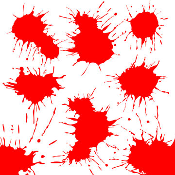 Blood Drops. splash of blood in red vector illustration. Blood splatter. 