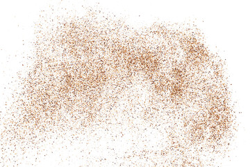 Coffee Color Grain Texture Isolated on White Background. Chocolate Shades Confetti. Brown Particles. Digitally Generated Image. Vector Illustration, EPS 10.