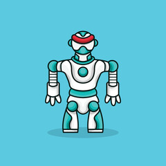 Obraz premium awesome Mecha humanoid robot guardian warrior logo mascot design that is dashing and futuristic