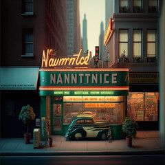 city sign at night background