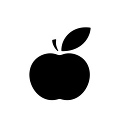 Apple icon. Stylized black glyph on white background. Best for web, print, package, advertising, logo creating and branding design.