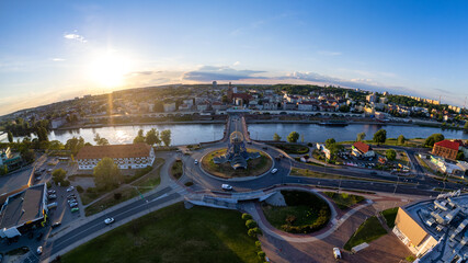 Beautiful aerial view of the old town of Gorzów Wlkp Lubuskie Voivodeship Poland.
