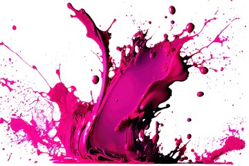 Viva magenta paint splash. Pantone of the year 2023. Generative art. - obrazy, fototapety, plakaty