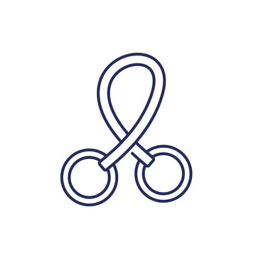 gymnastics rings icon, line vector