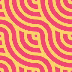 Wavy seamless vector pattern. Modern stylish texture with monochrome trellis. Repeating geometric for background and wrapping. Simple graphic illustration design. Trendy hipster sacred geometry.