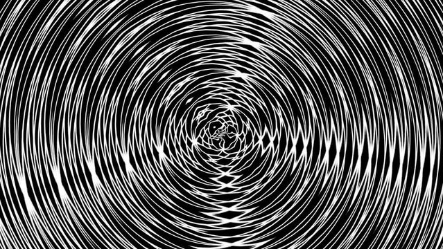 Motion background with moving stripes .
Black and white abstract background.Seamless loop video.