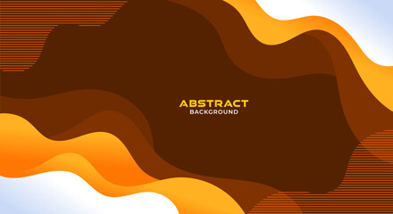 Abstract brown with orange and white wavy background