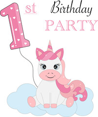 Invitation to the first birthday.