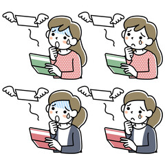 出費がかさんで困っている若い女性の上半身セット