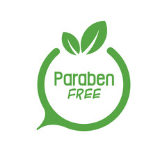 paraben free sign on white background