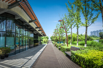 Modern business buildings in outdoor park