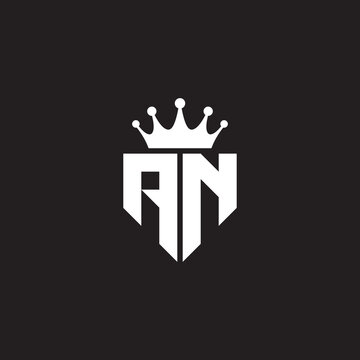 recommend clip art: AN or NA letters logo initials monogram shield and crown geometric