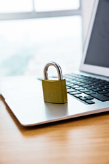 Padlock putting on the laptop