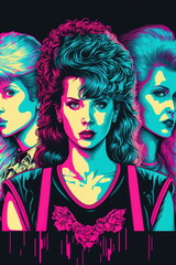 Fototapeta premium 80's girl, générée par IA
