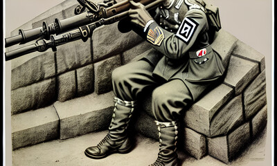 Fototapeta premium Soviet Propaganda Generated By AI Stable Diffusion 2.1