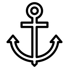 Fototapeta premium anchor outline icon