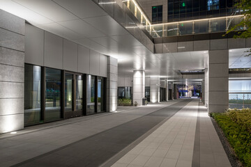Modern business office building at night