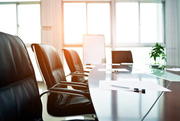 White paper with pen in the meeting room