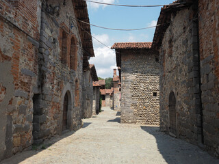 Fototapeta na wymiar Ricetto medieval village in Candelo