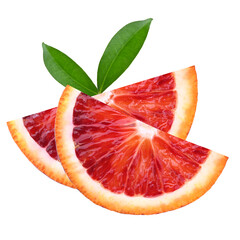 Red  orange  slice on transparent.orange fruit  high vitamin.