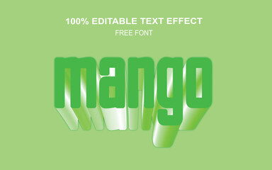 3d text effect 100% editable victor eps green mango text