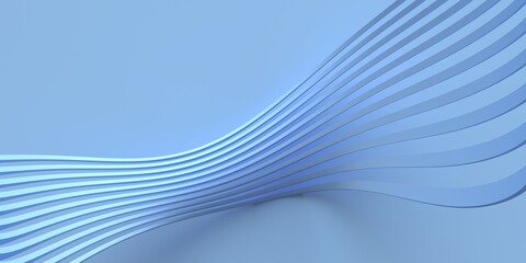 Fototapeta premium Background and wallpaper from blue ribbons on a blue background.3d render.