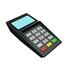 Card payment terminal isolated on transparent background 3d render illustration