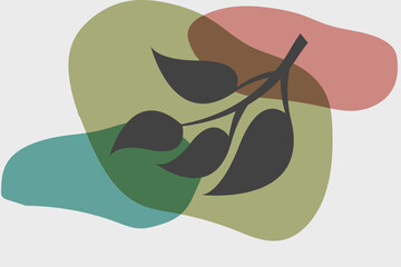 Minimal art. Plant artistic. Boho floral hand drawn background with abstract plant.